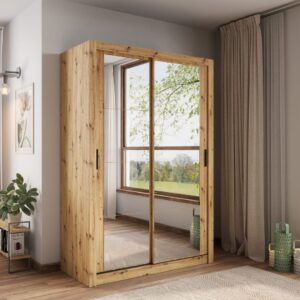 Arti 18 - 2 Sliding Door Wardrobe 150cm - side profile showing the depth