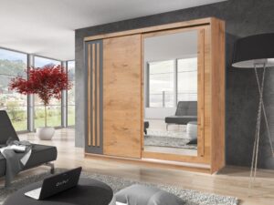 Effect 2 Sliding Door Wardrobe 200cm - side profile showing the depth