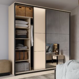 Enna EN-01 Sliding Door Wardrobe 220cm in Beige - additional product view