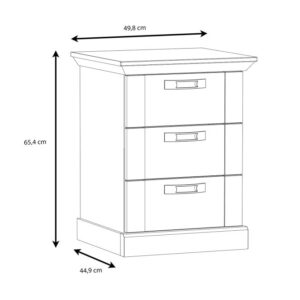 Kashmir 3 Drawer Bedside Cabinet (KSMK113), detail view — Arte-N bedroom cabinet