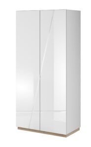 Futura FU-01 Wardrobe in White Gloss - shown in a bedroom setting, 90cm wide