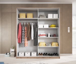 Galaxy Sliding Door Wardrobe in Oak Monastery - close detail of the door finish and handle