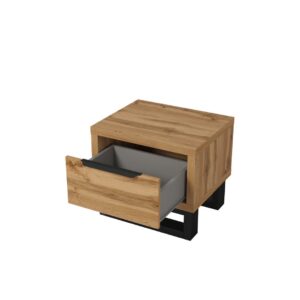 Halle Bedside Table 55cm, shown at an angle — Arte-N bedroom cabinet