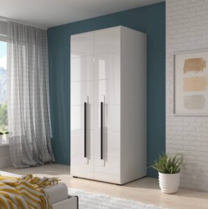 Tulsa 18 - 2 Door Wardrobe 90cm - interior layout with the doors open