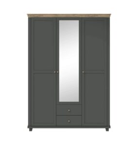 Evora 19 - 3 Door Wardrobe 154cm in Green - interior layout with the doors open