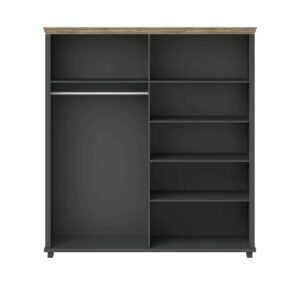 Evora 20 - 4 Door Wardrobe 200cm in Green - close detail of the door finish and handle