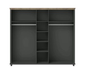 Evora 21 - 5 Door Wardrobe 246cm in Green - close detail of the door finish and handle