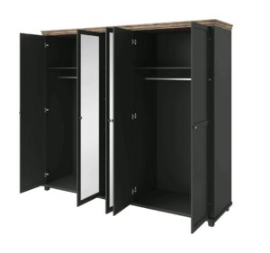 Evora 21 - 5 Door Wardrobe 246cm in Green - front view with the doors closed