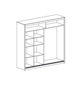 Havana ID-12 Sliding Door Wardrobe 203cm in White Matt in White Matt - front view with the doors closed