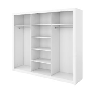 Idea 20 - 3 Sliding Door Wardrobe 250cm - interior layout with the doors open