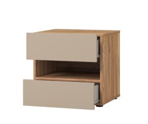Impressio 23 Bedside Table 46cm, shown at an angle — Arte-N bedroom cabinet
