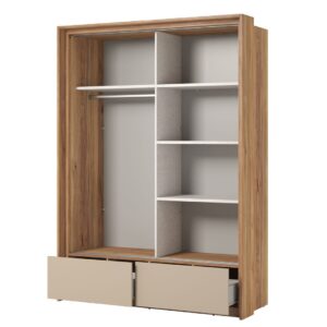 Impressio 61 Sliding Door Wardrobe 159cm in Oak Mauvella - front view with the doors closed