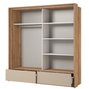 Impressio 63 Sliding Door Wardrobe 209cm in Oak Mauvella - front view with the doors closed