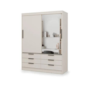 Kera Sliding Door Wardrobe 170cm - interior layout with the doors open