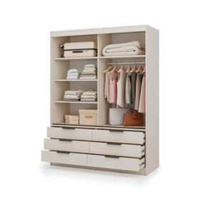 Kera Sliding Door Wardrobe 170cm - side profile showing the depth