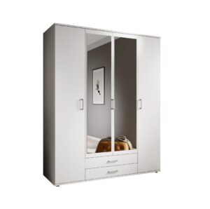 Karl Hinged Door Wardrobe 160cm in White - additional product view