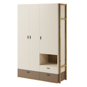 Lenny LY-01 Hinged Wardrobe 135cm, shown from the front — Arte-N wardrobe
