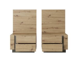 Arco Bedside Cabinets, shown at an angle — Arte-N bedroom cabinet