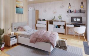 Mood MD-01 Hinged Wardrobe 85cm, detail view — Arte-N kids wardrobe