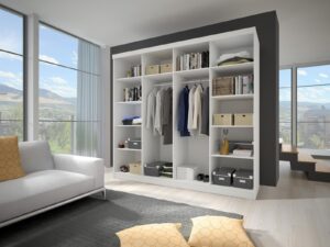 Multi 31 Sliding Mirror Door Wardrobe 233cm - close detail of the door finish and handle