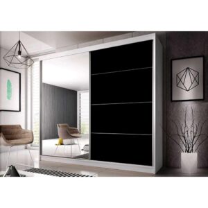 Multi 31 Sliding Mirror Door Wardrobe 233cm - shown in a bedroom setting, 233cm wide