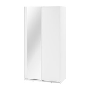 Maxi MX-01 Sliding Door Wardrobe 120cm in White - shown in a bedroom setting, 120cm wide