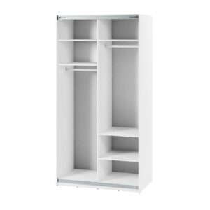 Maxi MX-01 Sliding Door Wardrobe 120cm in White - front view with the doors closed