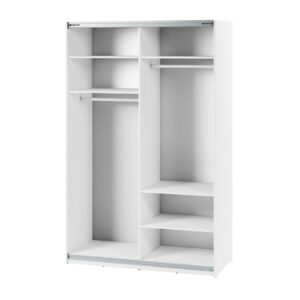 Maxi MX-03 Sliding Door Wardrobe 170cm in White - front view with the doors closed