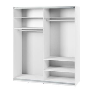Maxi MX-04 Sliding Door Wardrobe 200cm in White - front view with the doors closed