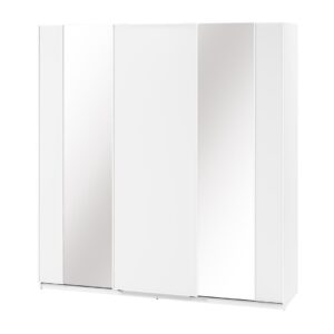Maxi MX-05 Sliding Door Wardrobe 220cm in White - shown in a bedroom setting, 220cm wide
