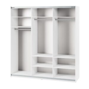 Maxi MX-05 Sliding Door Wardrobe 220cm in White - front view with the doors closed