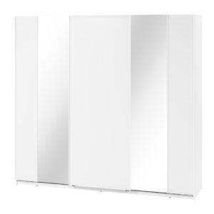 Maxi MX-06 Sliding Door Wardrobe 250cm in White - shown in a bedroom setting, 250cm wide