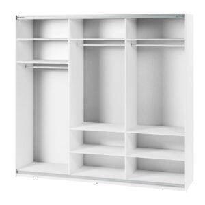 Maxi MX-06 Sliding Door Wardrobe 250cm in White - front view with the doors closed