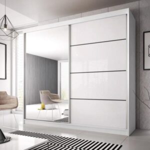 Multi 35 Sliding Mirror Door Wardrobe 183cm - shown in a bedroom setting, 183cm wide