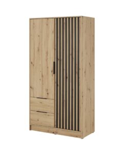 Nelly Hinged Door Wardrobe 105cm - front view with the doors closed