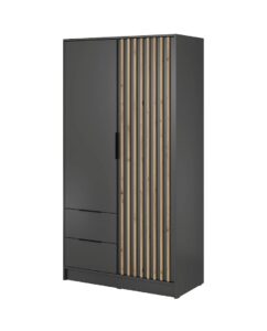 Nelly Hinged Door Wardrobe 105cm - side profile showing the depth