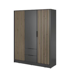 Nelly Hinged Door Wardrobe 155cm - side profile showing the depth