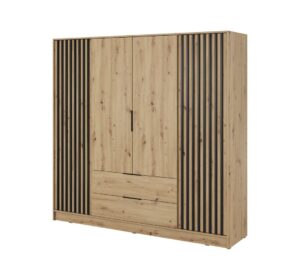 Nelly Hinged Door Wardrobe 206cm - front view with the doors closed
