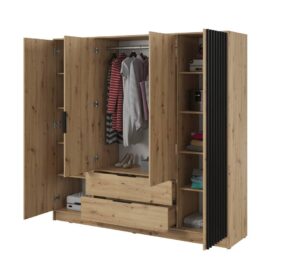 Nelly Hinged Door Wardrobe 206cm - interior layout with the doors open