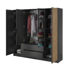 Nelly Hinged Door Wardrobe 206cm [Mirror] - additional product view
