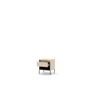 Trend TS-10 Bedside Table 46cm with LED, shown at an angle — Arte-N bedroom cabinet