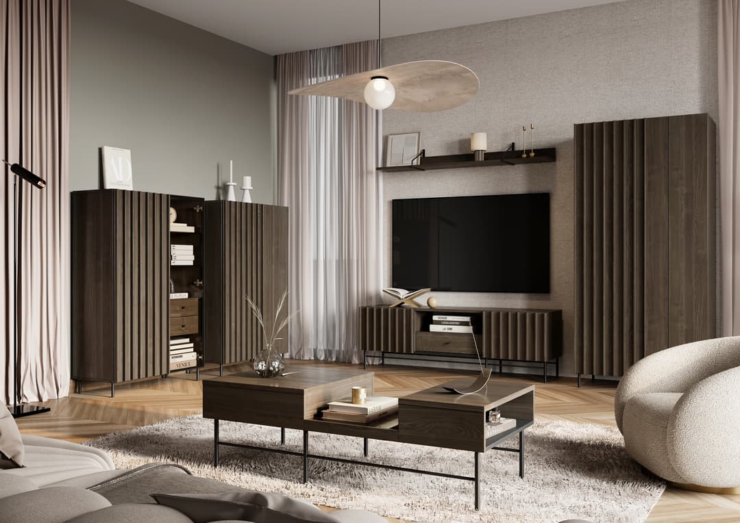 Piemonte PE-01 Hinged Wardrobe 92cm in Portland Ash - close detail of the door finish and handle