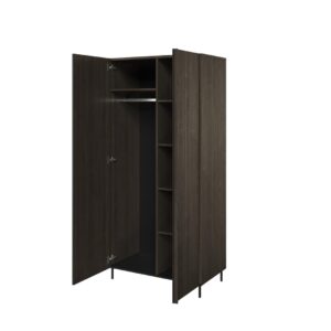 Piemonte PE-01 Hinged Wardrobe 92cm in Portland Ash - front view with the doors closed