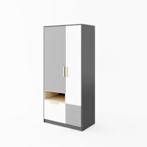 Pok PO-02 2 Door Wardrobe, shown from the front — Arte-N kids wardrobe