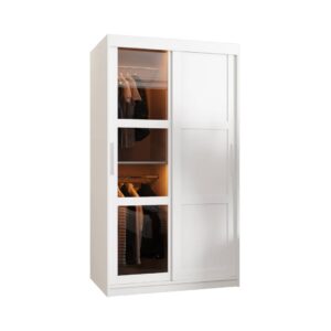 Parma III Sliding Door Wardrobe 100cm - shown in a bedroom setting, 100cm wide