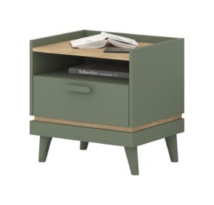 Scandi Bedside Table 50cm, shown at an angle — Arte-N bedroom cabinet