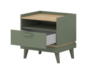 Scandi Bedside Table 50cm, drawer and storage detail — Arte-N bedroom cabinet