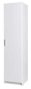 Snow 01 HInged Door Wardrobe 47cm in White Gloss - shown in a bedroom setting, 47cm wide