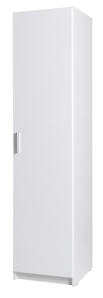 Snow 01 HInged Door Wardrobe 47cm in White Gloss - shown in a bedroom setting, 47cm wide