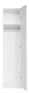 Snow 01 HInged Door Wardrobe 47cm in White Gloss - front view with the doors closed